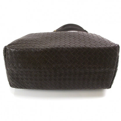 Bottega Veneta Leather Woven Chain Shoulder Bag Ebano 4 of 10