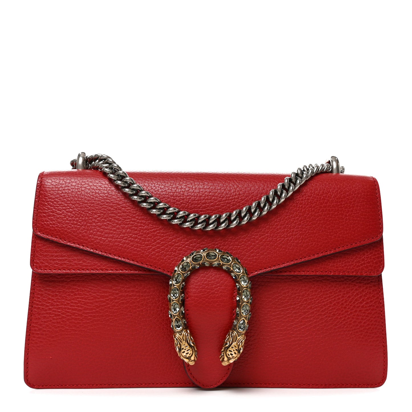 Dollar Calfskin Swarovski Crystal Small Dionysus Shoulder Bag Hibiscus Red