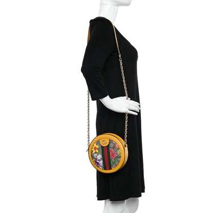Gucci GG Supreme Monogram Flora Web Mini Ophidia Round Shoulder Bag Beige Multicolor Crop 2 of 11