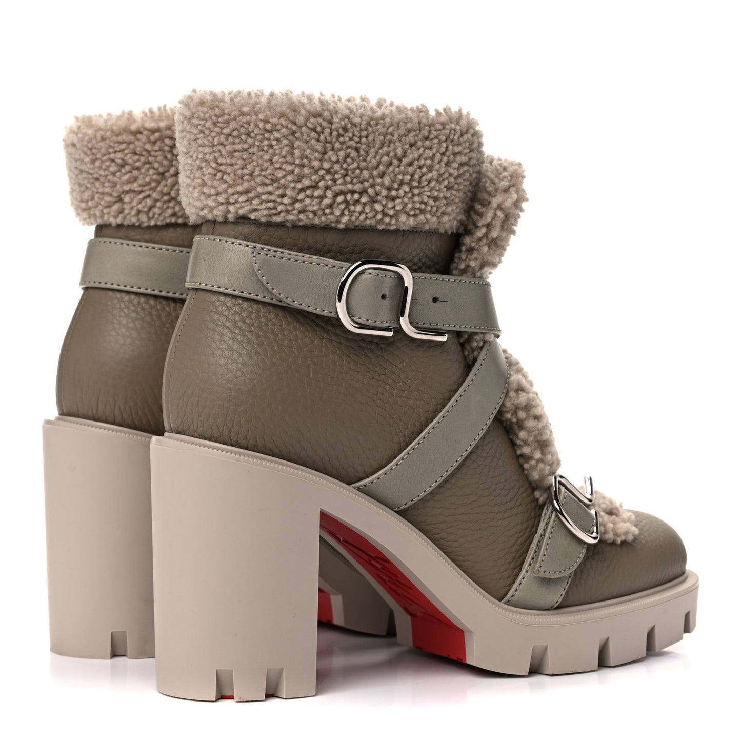 Calfskin Shearling Pole Chic 70 Booties 38 Champignon
