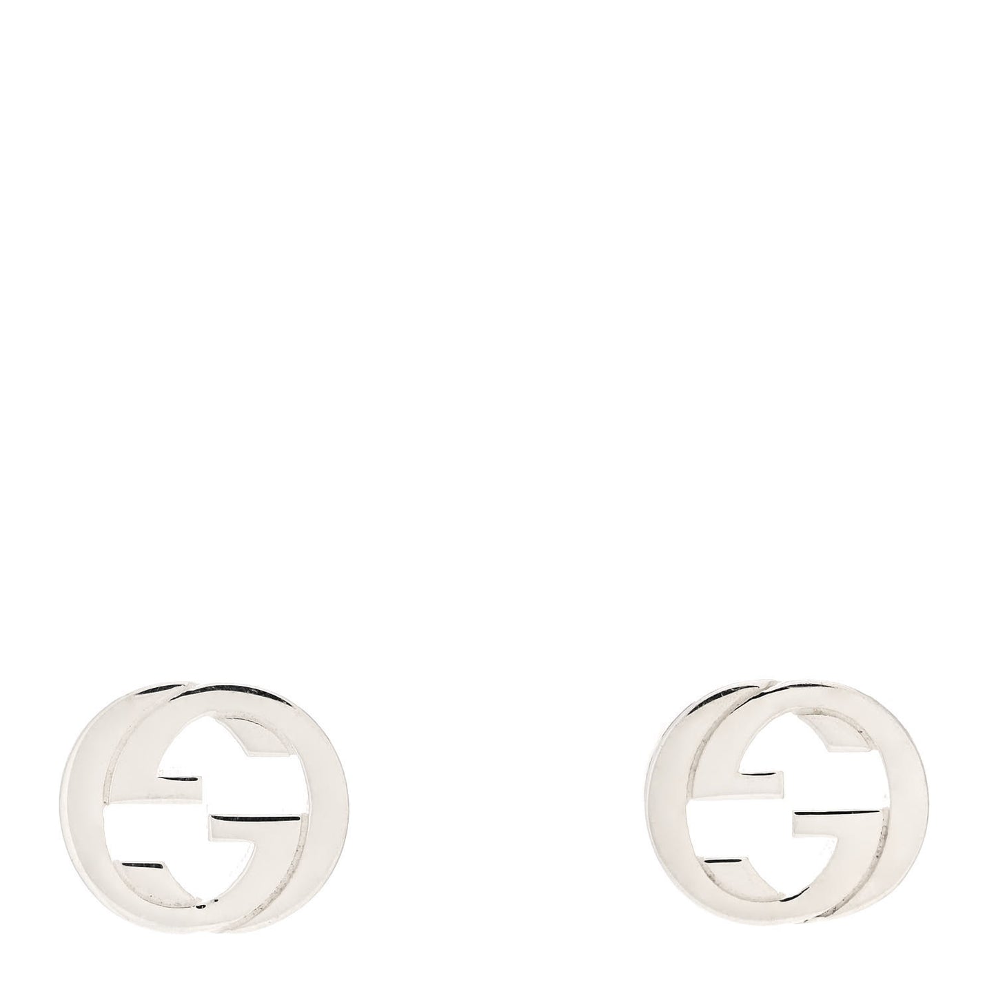 Sterling Silver Interlocking GG Stud Earrings