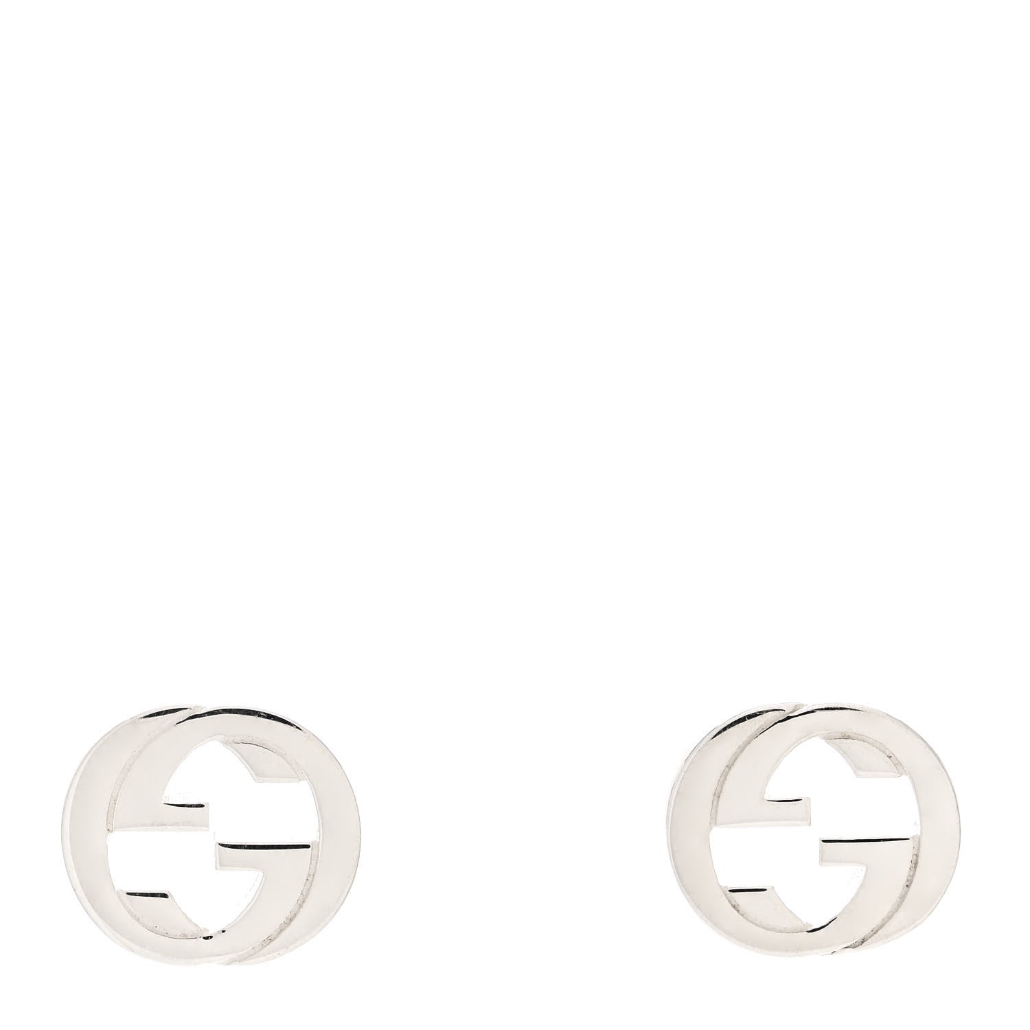 Gucci Sterling Silver Interlocking GG Stud Earrings 1 of 6