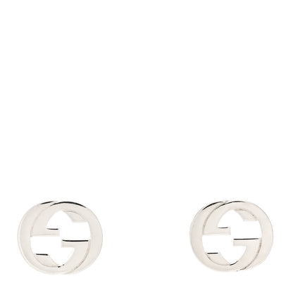 Gucci Sterling Silver Interlocking GG Stud Earrings 1 of 6
