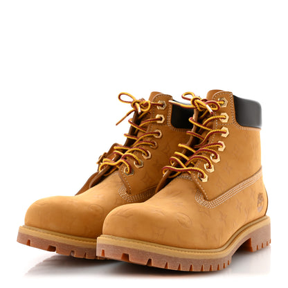 Louis Vuitton X Timberland Suede Calfskin Monogram Mens Ankle Boots 9 Wheat 4 of 10