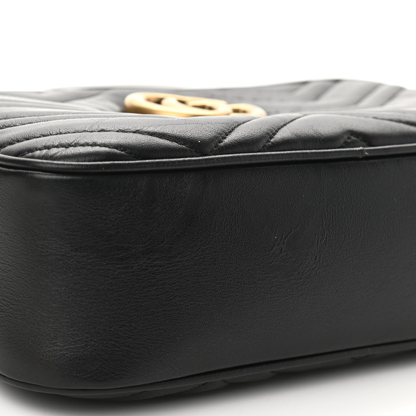 Calfskin Matelasse Small GG Marmont Chain Shoulder Bag Black