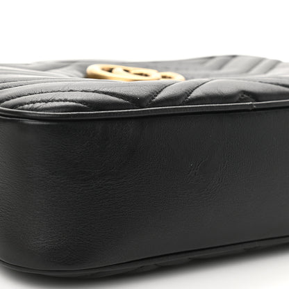 Gucci Calfskin Matelasse Small GG Marmont Chain Shoulder Bag Black 11 of 11