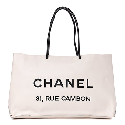 Chanel Calfskin Large Essential 31 Rue Cambon Tote White Black 1 of 14