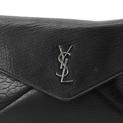 Saint Laurent Grained Lambskin Small Cassandre Envelope Pouch Black 7 of 9