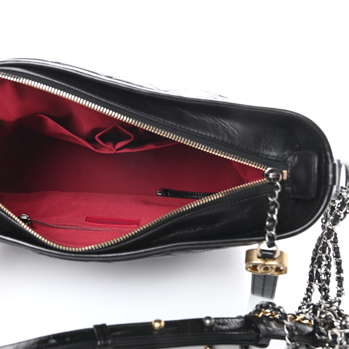 Aged Calfskin Quilted Medium Gabrielle Hobo Black