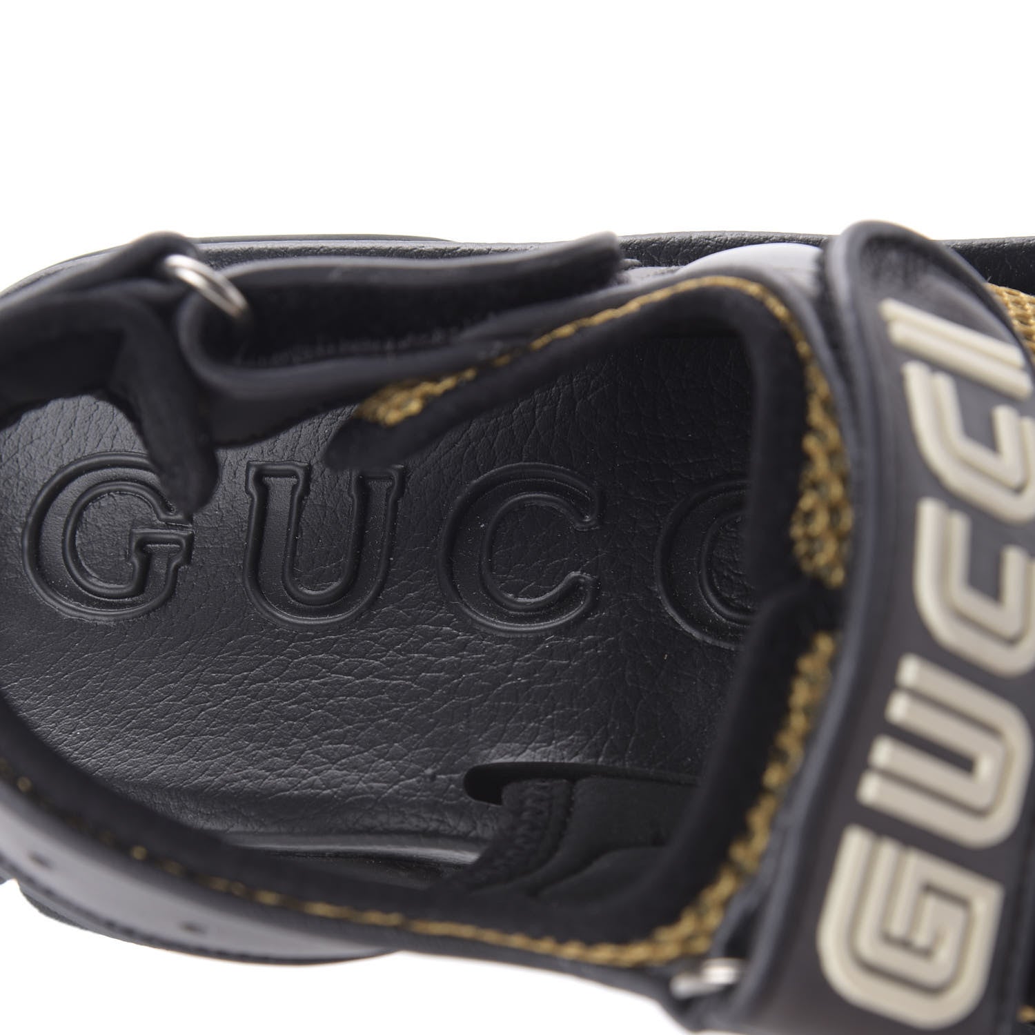 Gucci X SEGA Nappa Mesh Mens Aguru Sandals 9 Loess Black 7 of 9