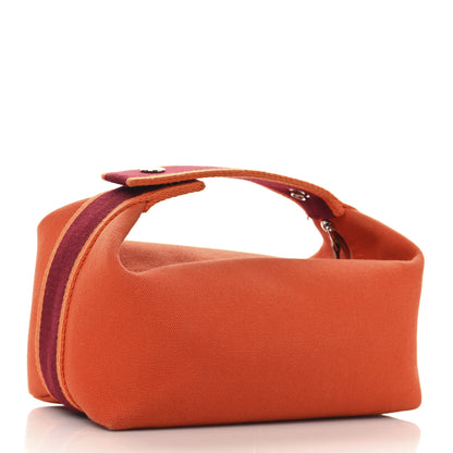 Hermes Canvas Small Bride-A-Brac Pouch Orange Burgundy 3 of 10