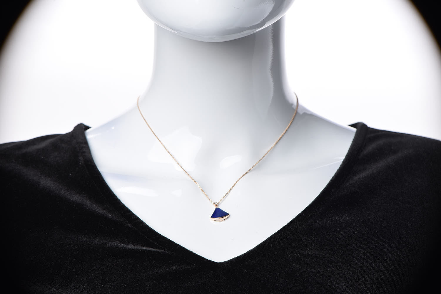 Bulgari 18K Rose Gold Diamond Lapis Lazuli Divas' Dream Pendant Necklace 2 of 5
