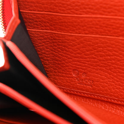 Gucci Monogram Dollar Calfskin Zip Around Wallet Beige Ebony Sun Orange 6 of 11
