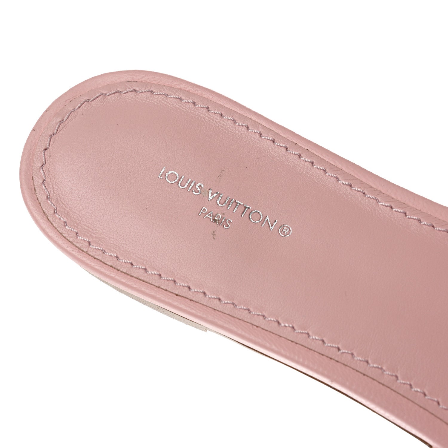 Louis Vuitton Lambskin Embossed Monogram Revival Flat Mules 39 Light Pink 9 of 10
