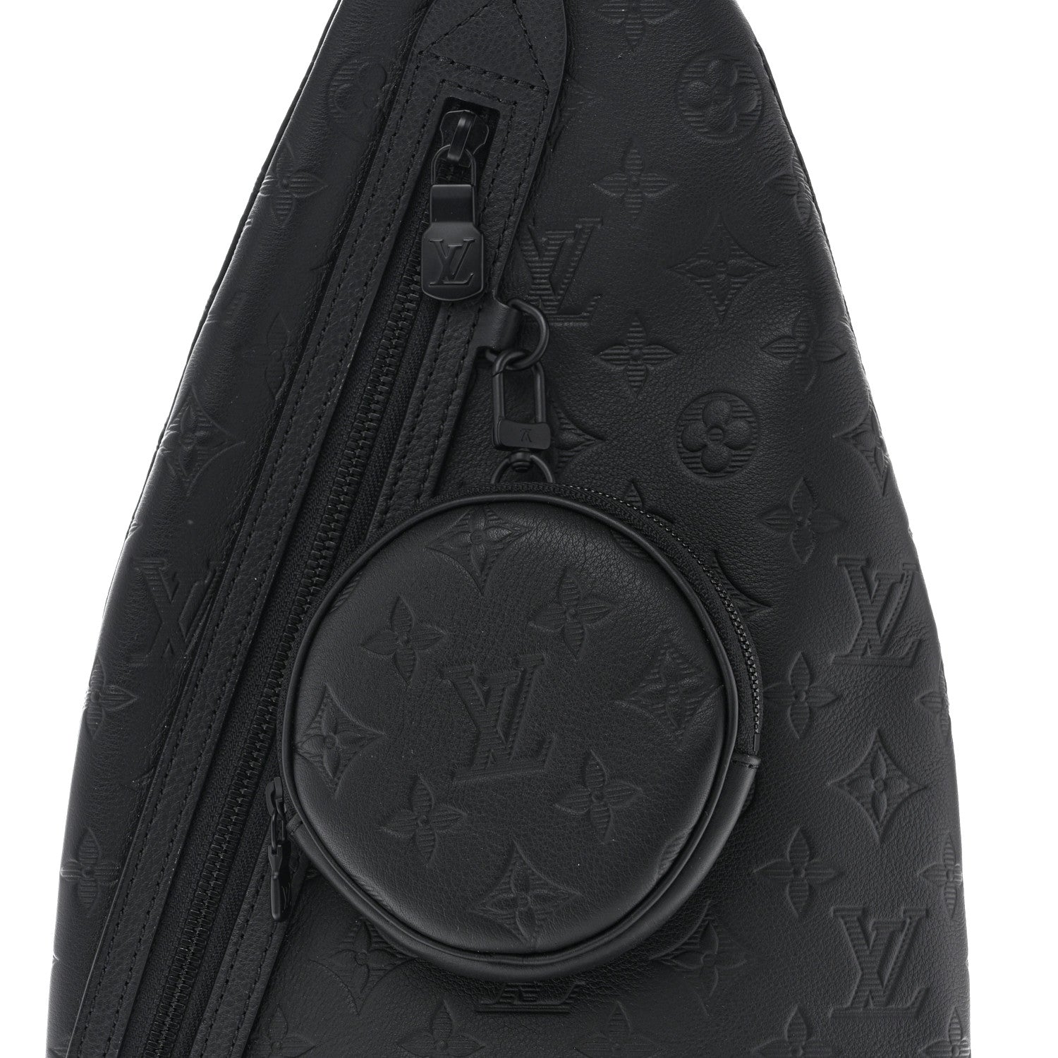 Louis Vuitton Calfskin Shadow Monogram Duo Slingbag Black 7 of 9