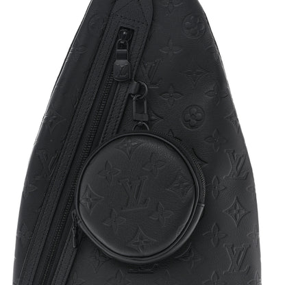 Louis Vuitton Calfskin Shadow Monogram Duo Slingbag Black 7 of 9
