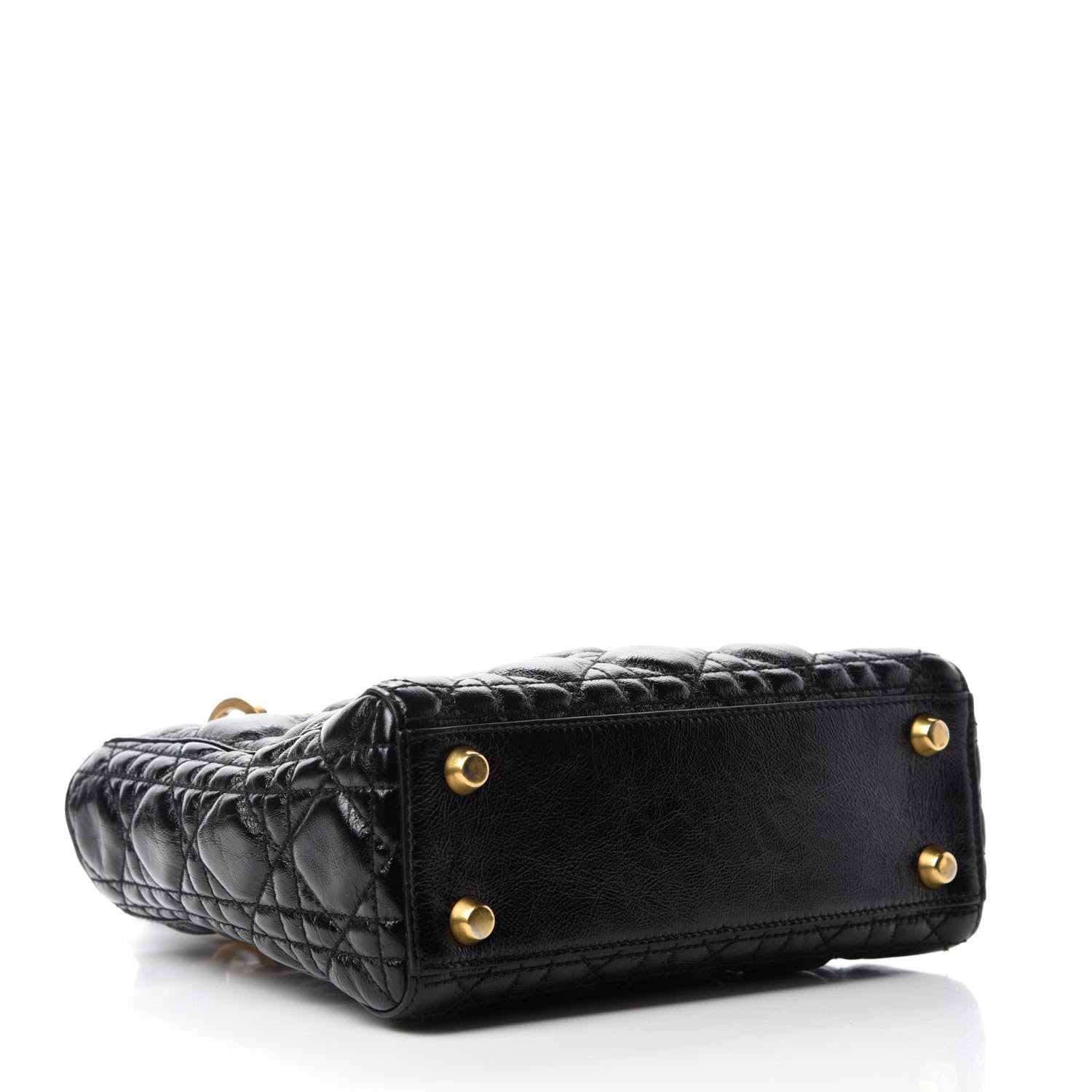 Christian Dior Crinkled Patent Cannage Small Lucky Badges My Lady Dior Black 4 of 10