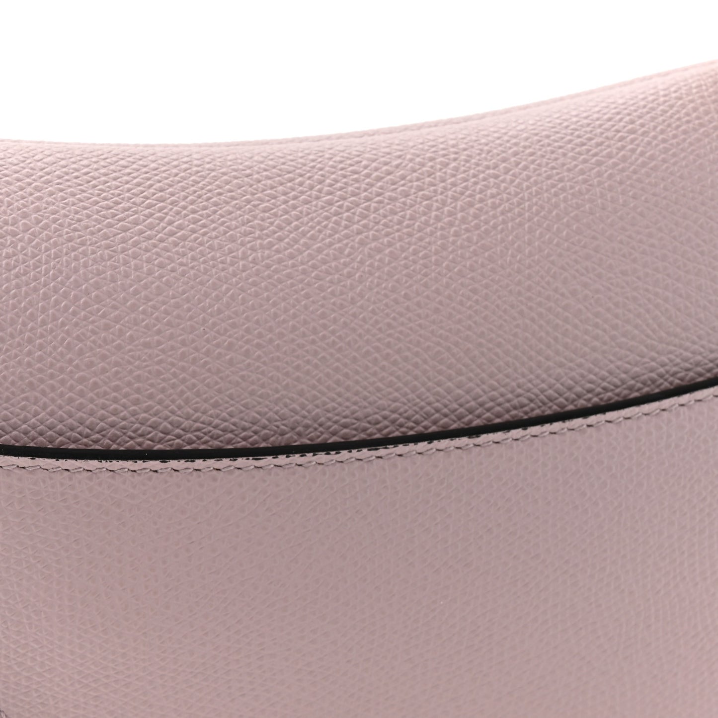 Grained Calfskin Mini Saddle Bag Light Pink