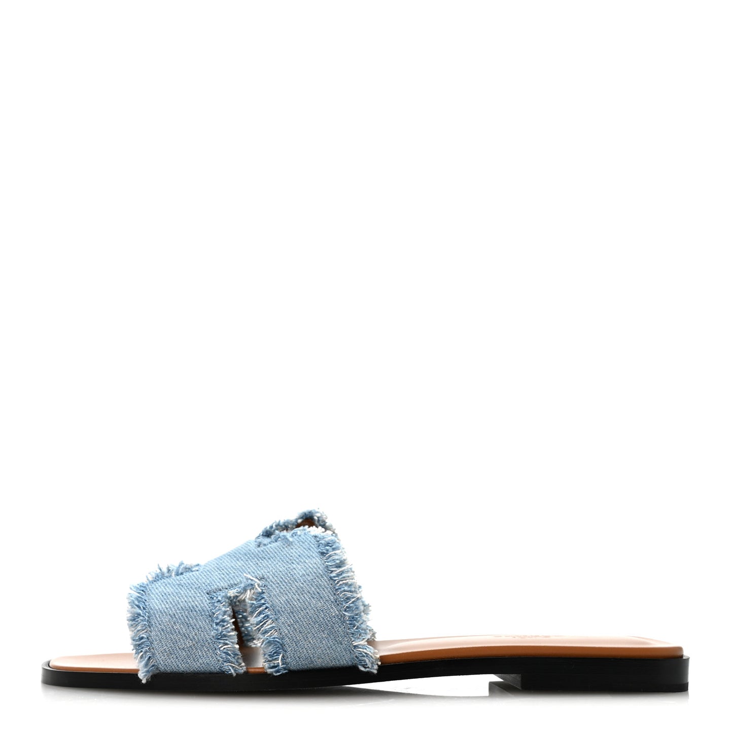 Denim Oran Fringe Sandals 40 Bleu Clair