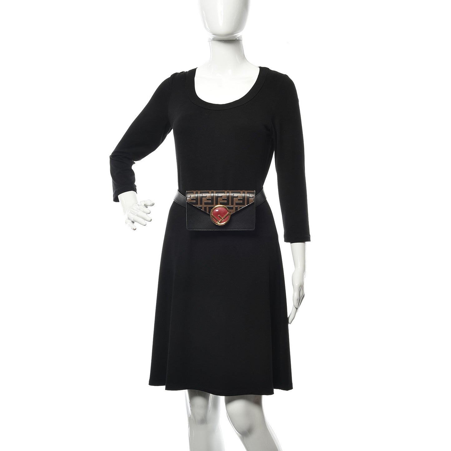 Vitello Cruise F is Fendi Bi-Color FF 1974 Embossed Envelope Belt Bag Maya Black