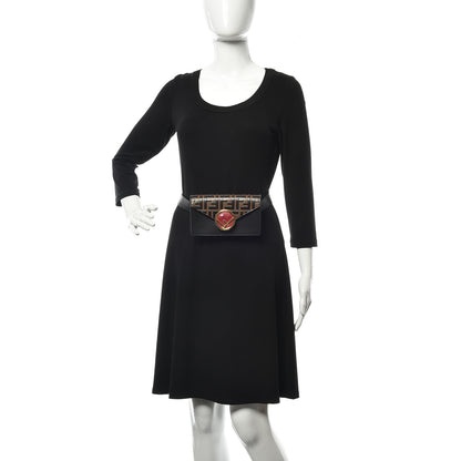 Fendi Vitello Cruise F is Fendi Bi-Color FF 1974 Embossed Envelope Belt Bag Maya Black 3 of 13