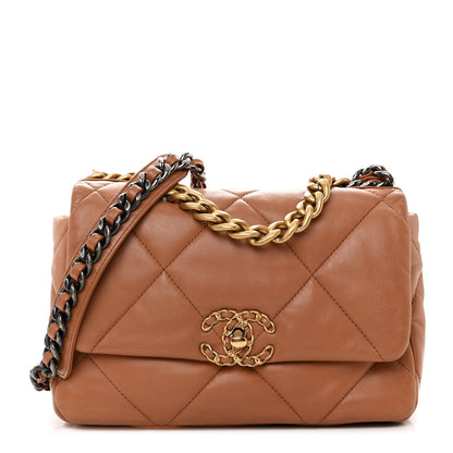 Chanel Lambskin Quilted Medium Chanel 19 Flap Brown 1 of 11
