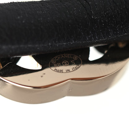 Chanel Metal Lambskin Chain CC Headband Black Gold 3 of 3