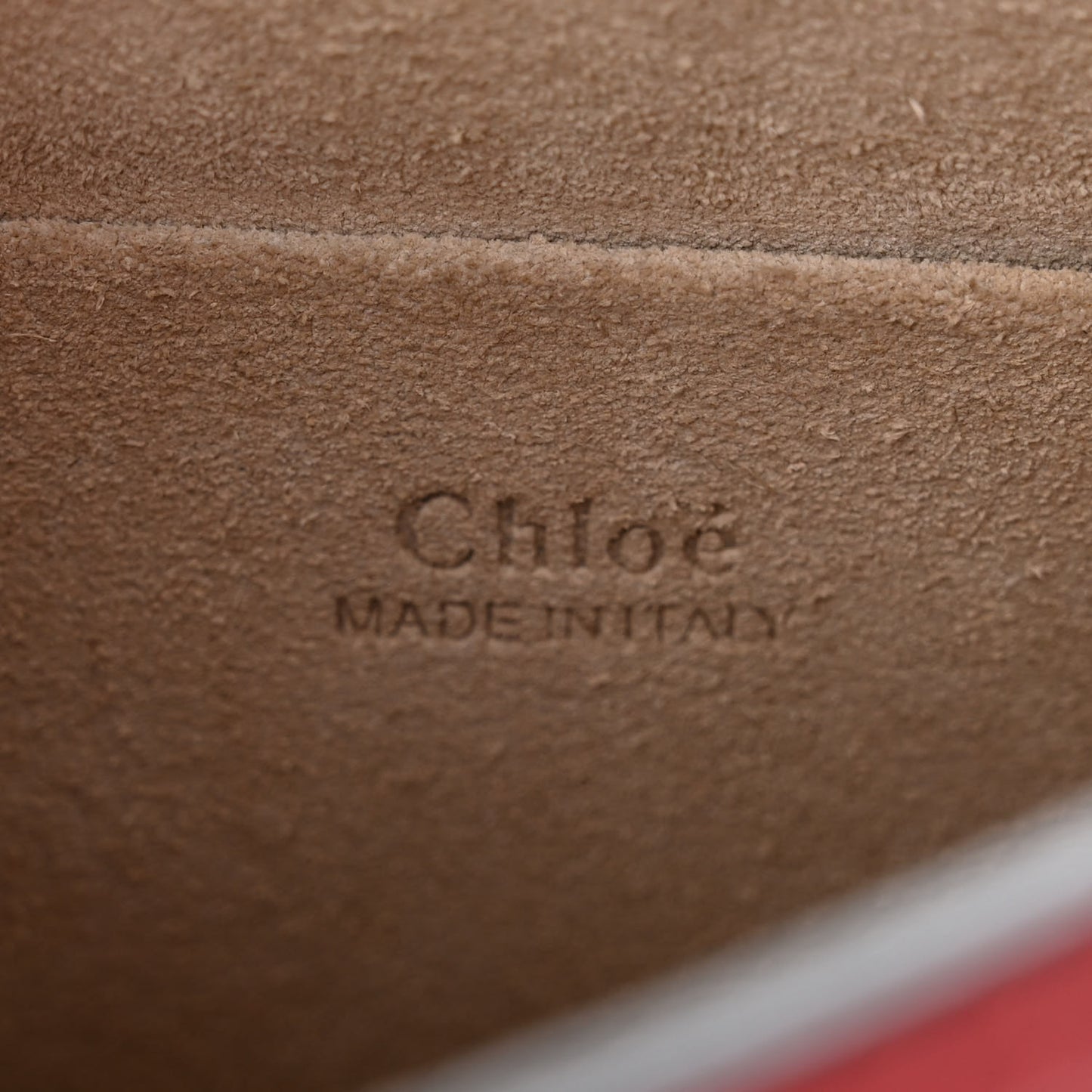 Calfskin Suede Small Nile Bracelet Bag Sepia Red