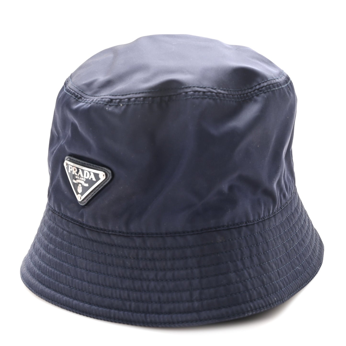 Re-Nylon Metal Triangle Logo Womens Bucket Hat XL Black