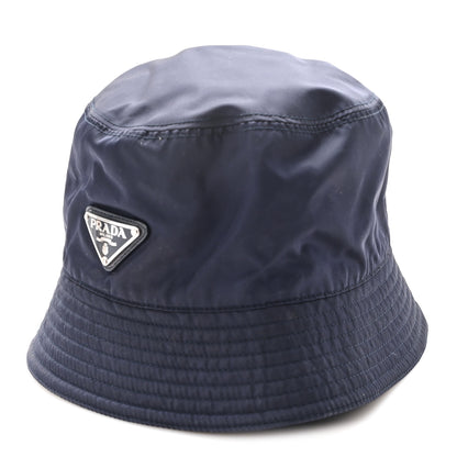 Prada Re-Nylon Metal Triangle Logo Womens Bucket Hat XL Black 1 of 9
