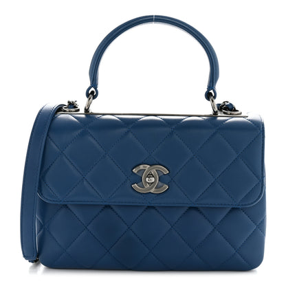 Chanel Lambskin Quilted Small Trendy CC Flap Dual Handle Bag Blue 1 of 15