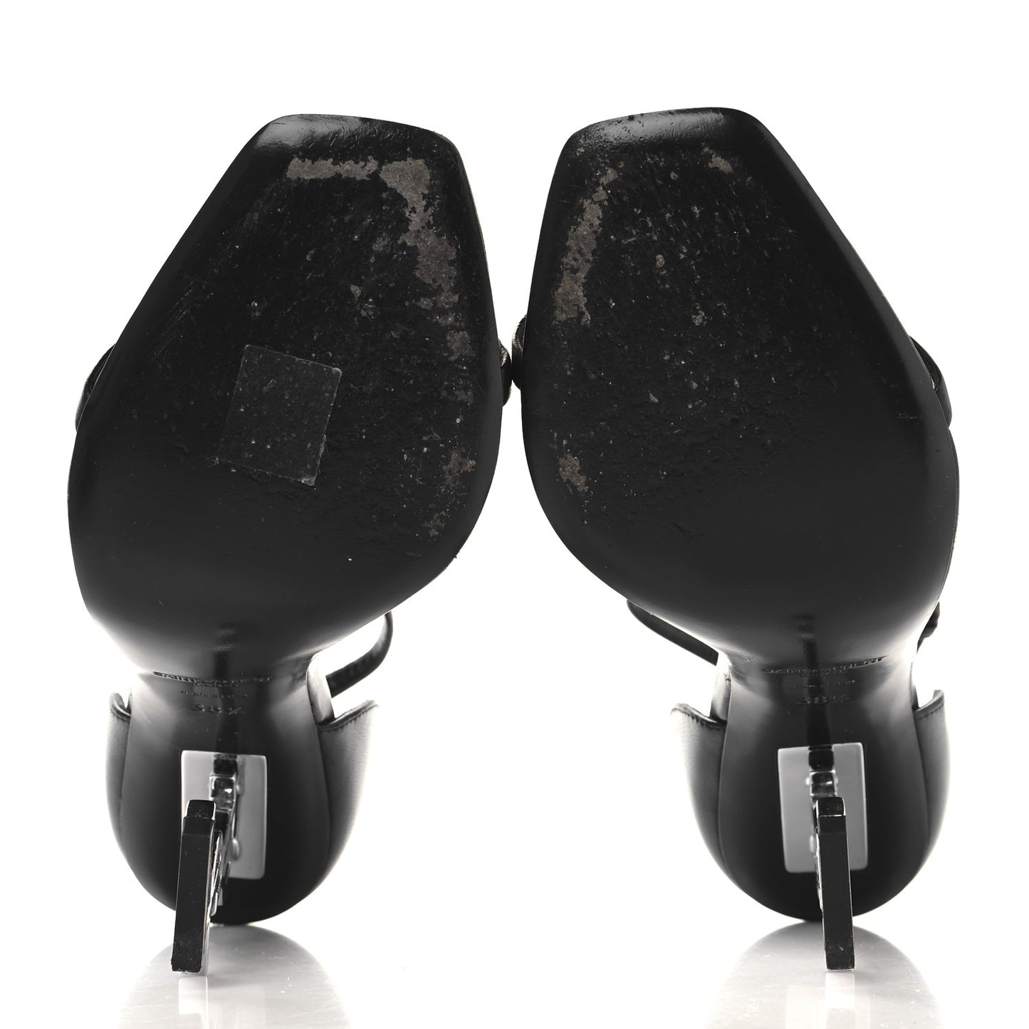 Calfskin Opyum 110 Sandals 38.5 Black Silver