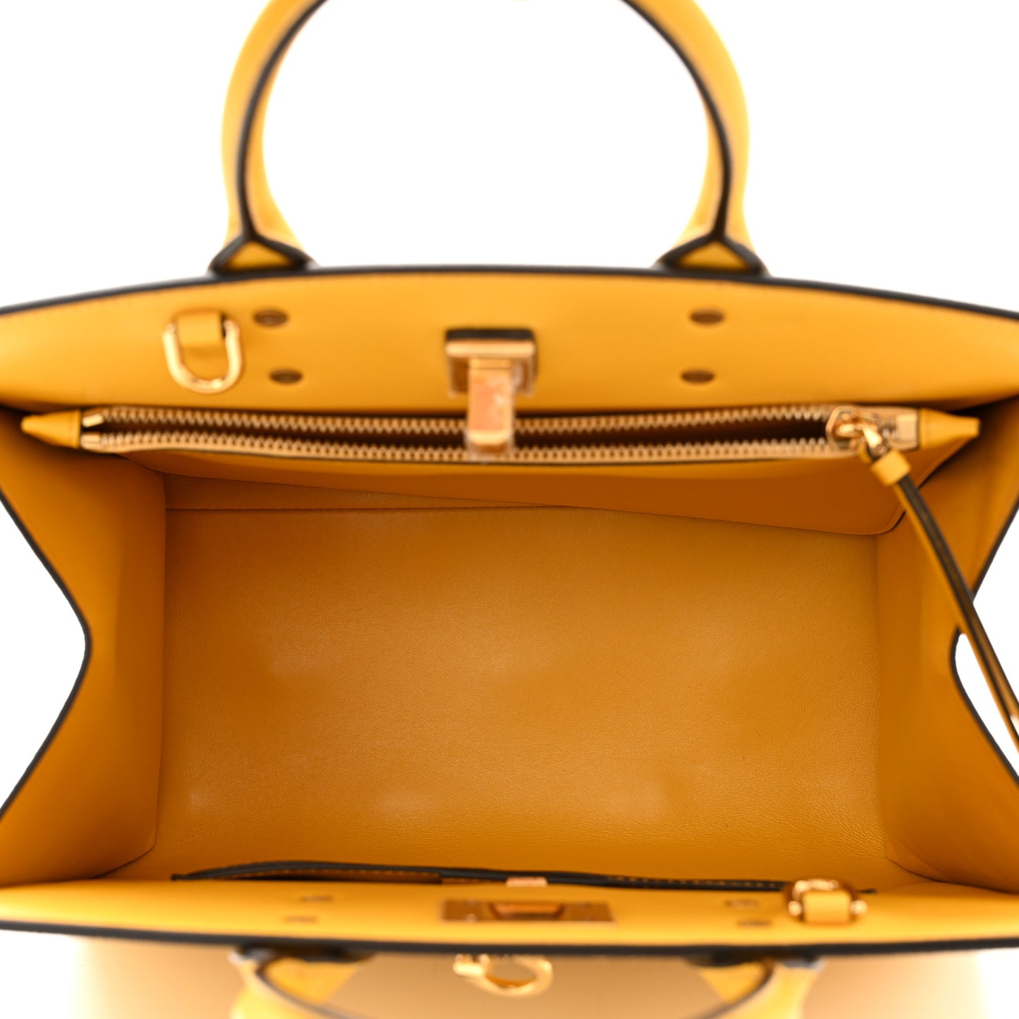 Hammered Calfskin Medium The Studio Box Bag Sunshine