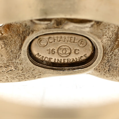 Chanel Crystal Double CC Ring 52 6 Pink Gold 4 of 5