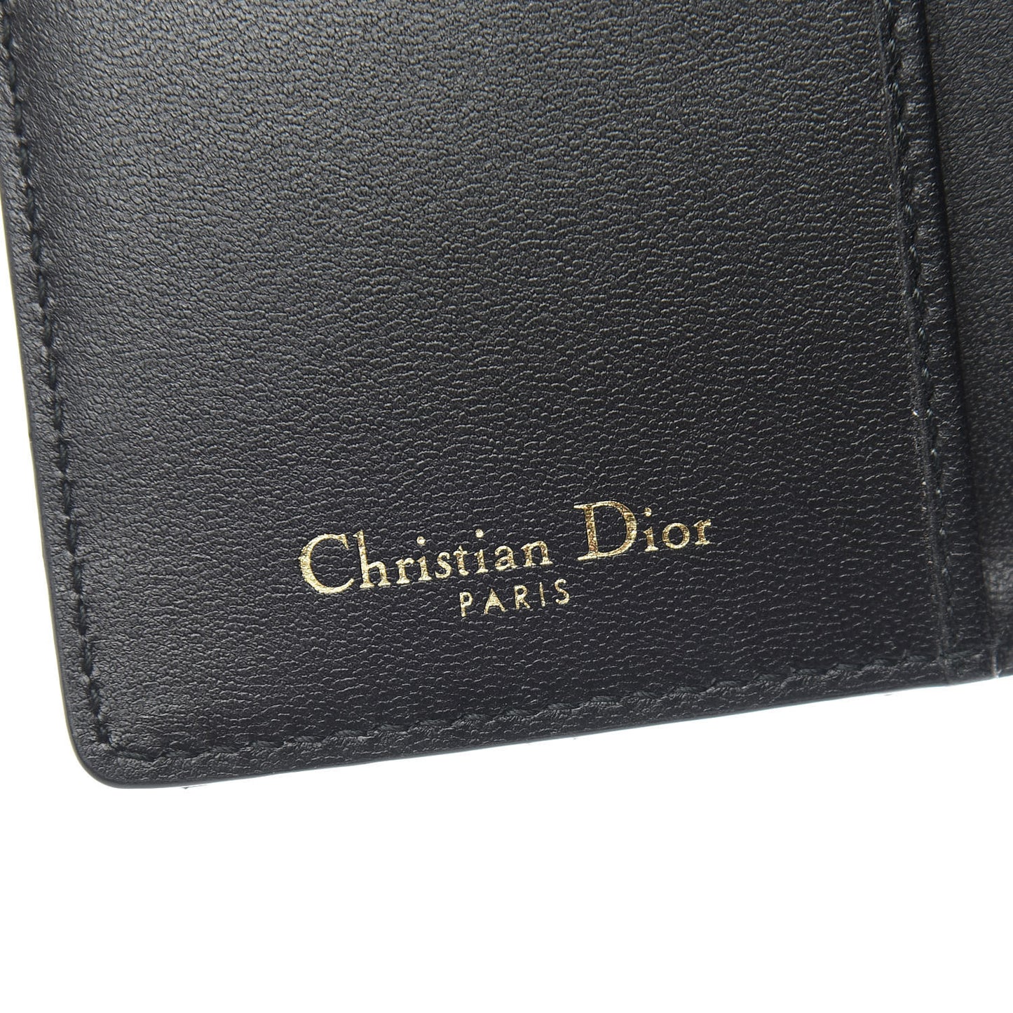 Grained Calfskin Cannage Diorama Wallet Black