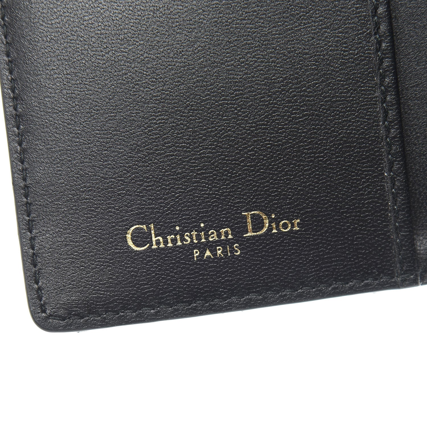 Christian Dior Grained Calfskin Cannage Diorama Wallet Black 6 of 8