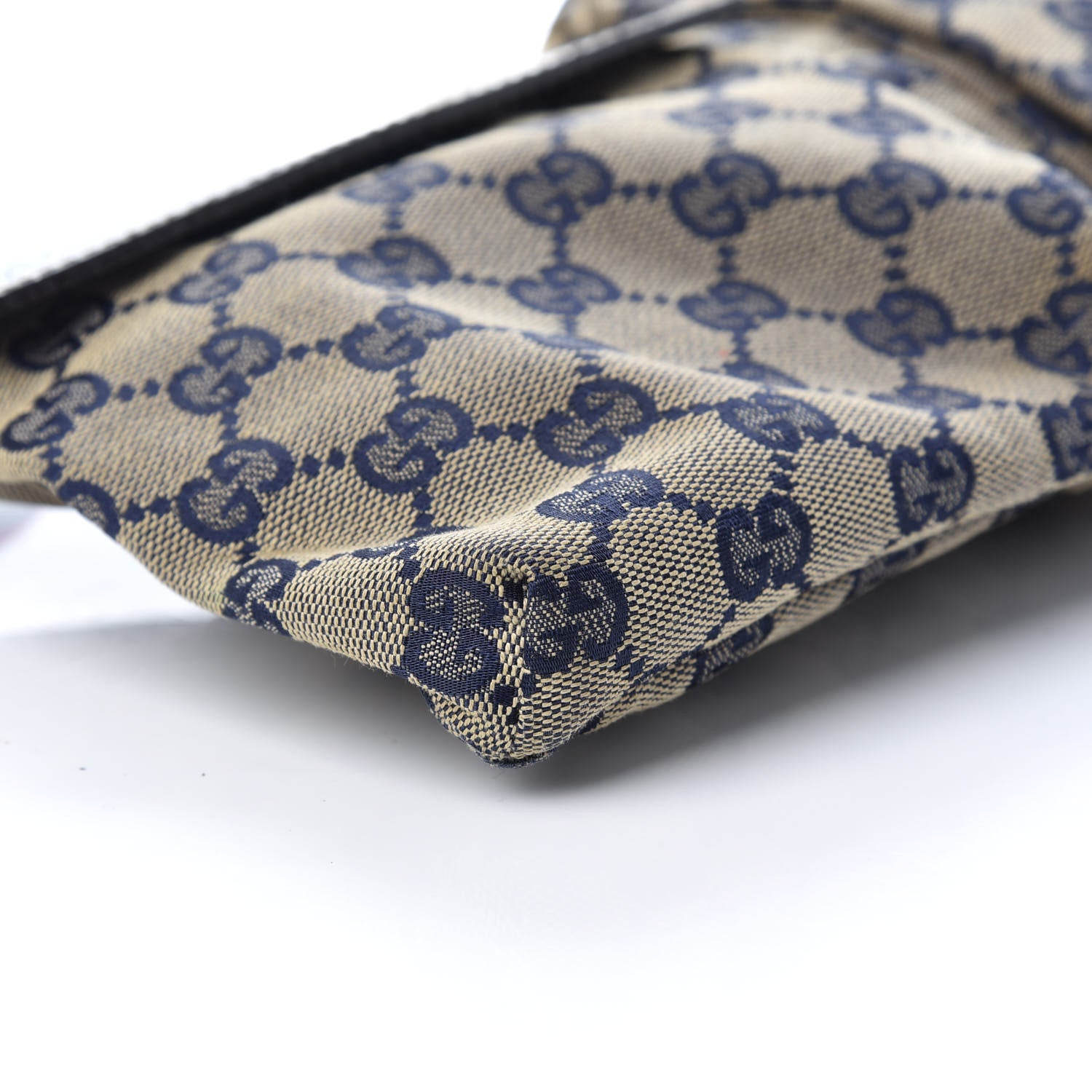 Gucci GG Monogram Web Double Pocket Belt Bag Navy 7 of 9