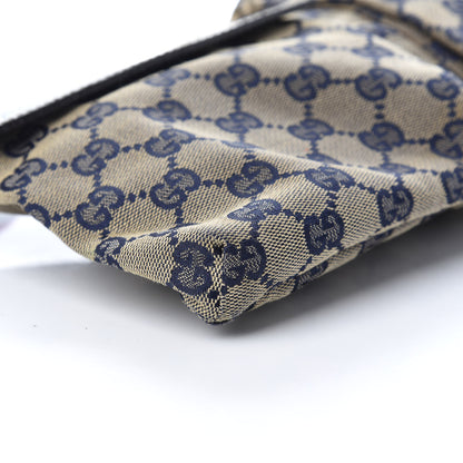 Gucci GG Monogram Web Double Pocket Belt Bag Navy 7 of 9