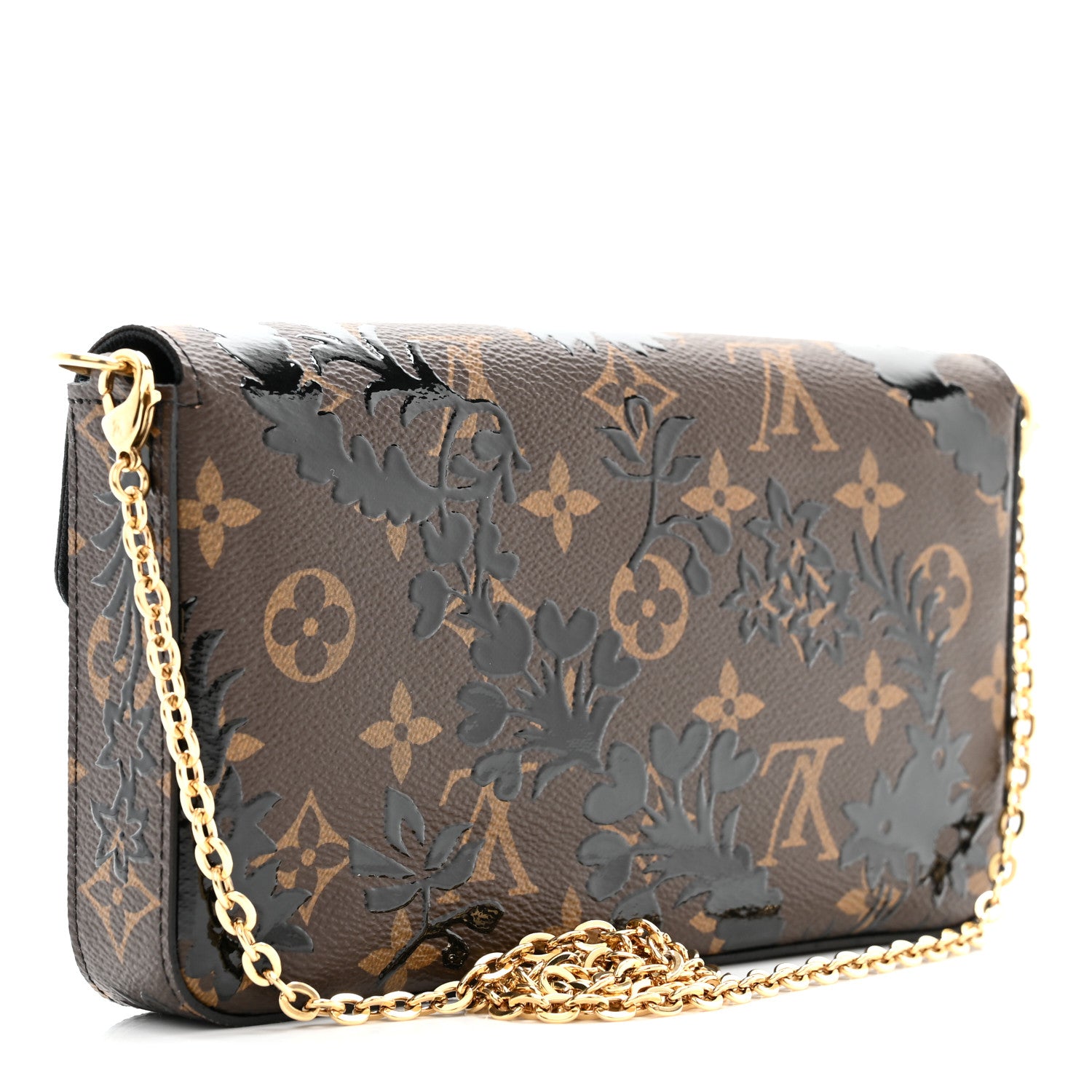 Louis Vuitton Monogram Blossom Pochette Felicie Chain Wallet Black 4 of 11
