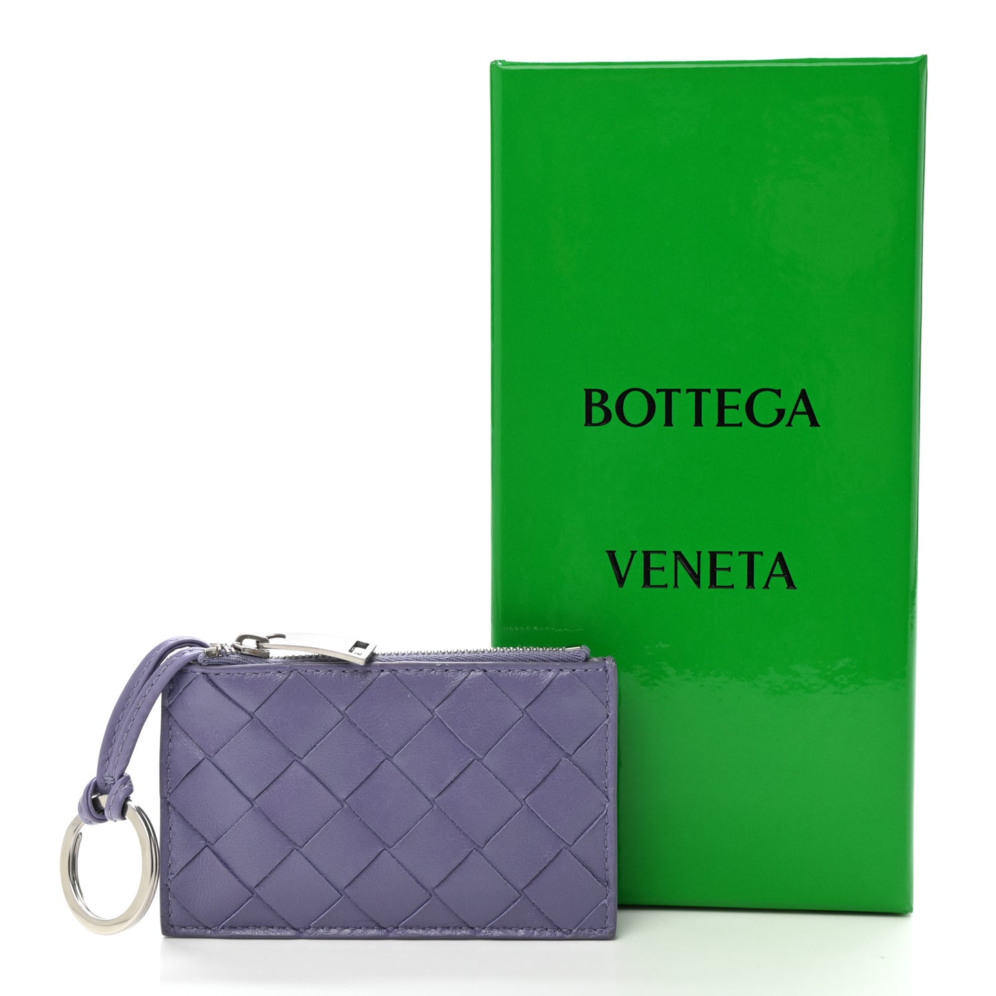 Nappa Intrecciato Key Case Lavender