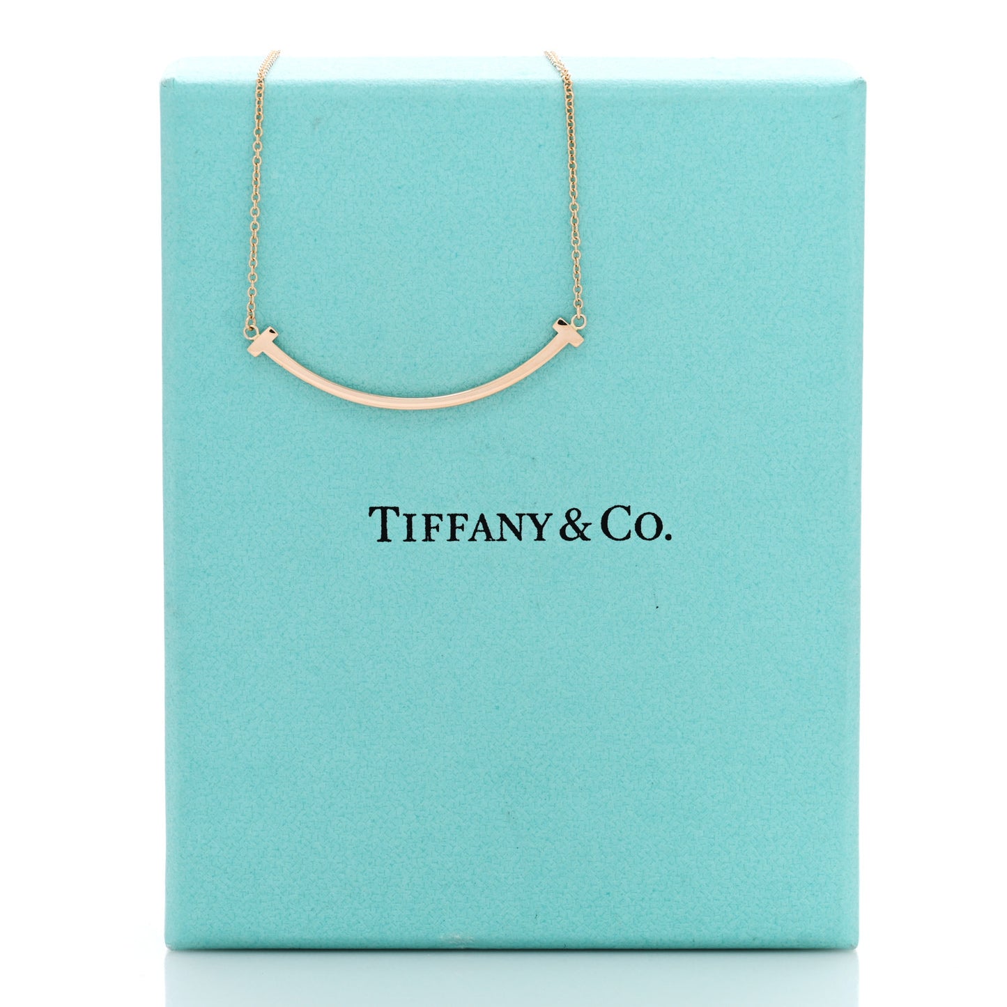 18K Rose Gold Small T Smile Pendant Necklace
