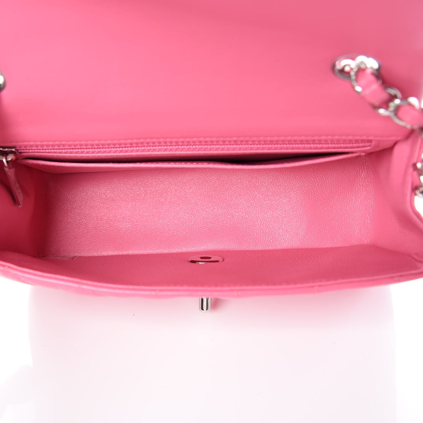 Lambskin Quilted Mini Rectangular Flap Pink