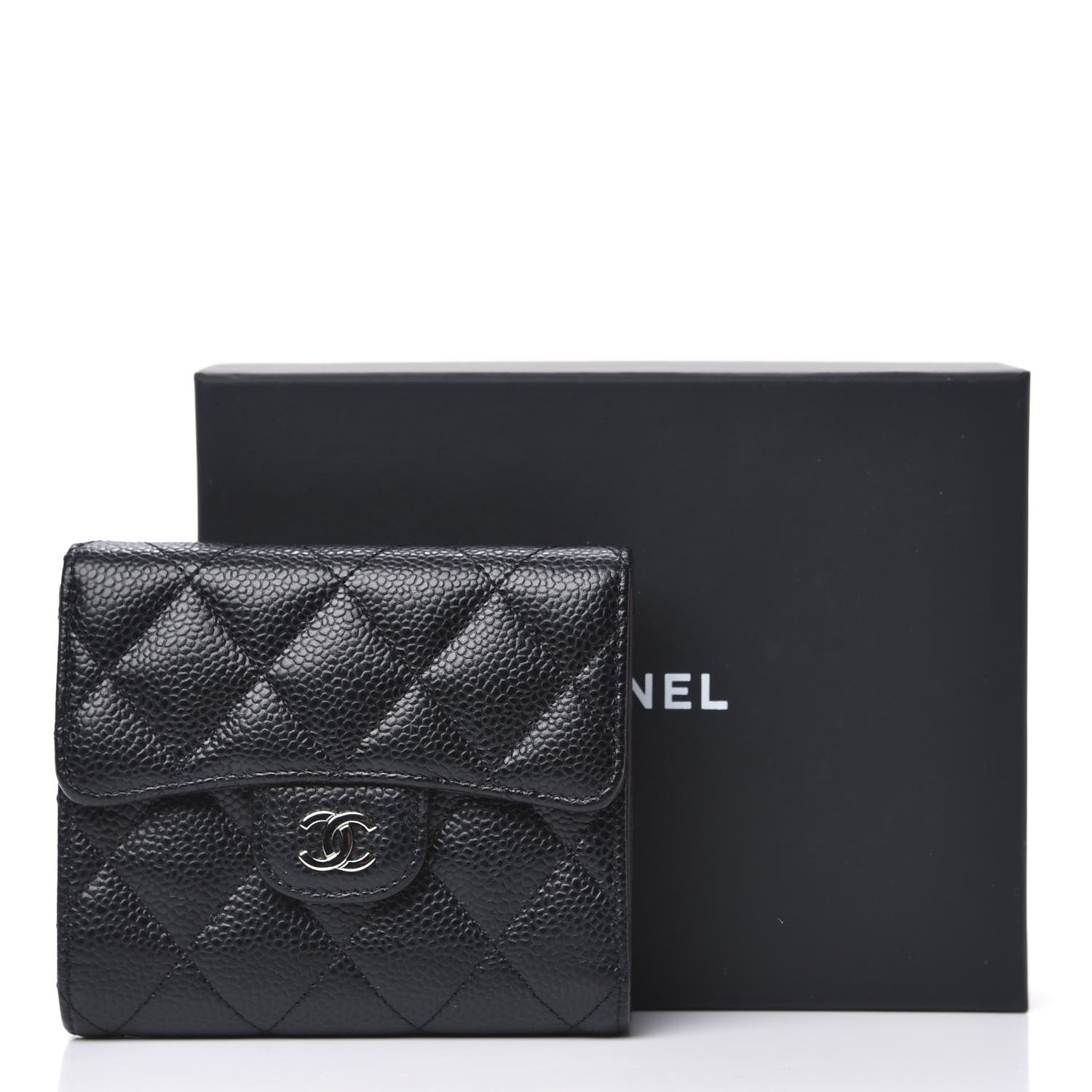 Chanel Caviar Quilted Compact Flap Wallet Black 9 of 9