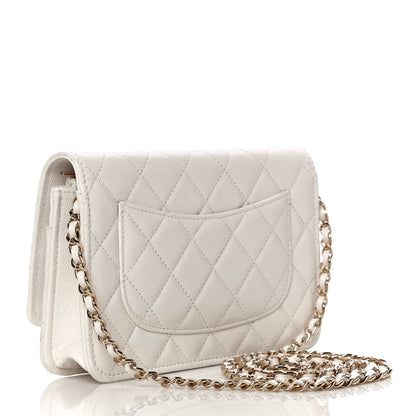 Chanel Caviar Quilted Wallet On Chain WOC White 3 of 12