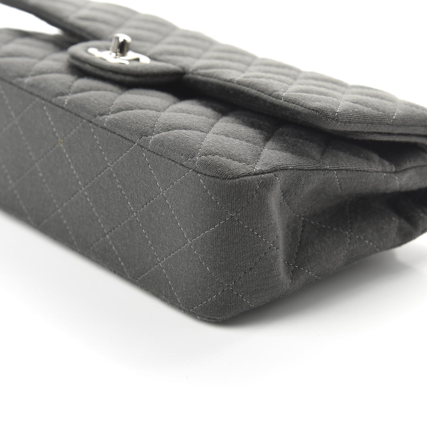 Jersey Quilted Medium Double Flap Grey