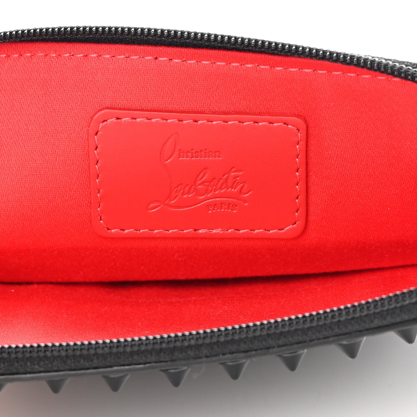 Empire Calfskin Spikes Loubilab Clutch Black