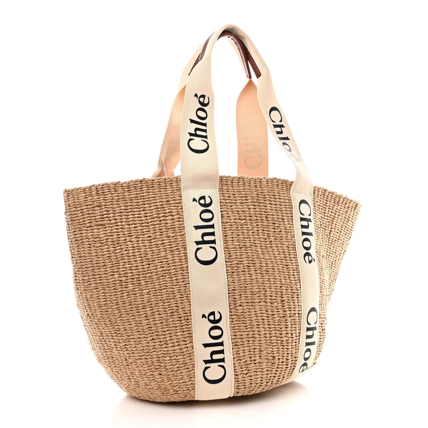 Raffia Large Woody Tote White