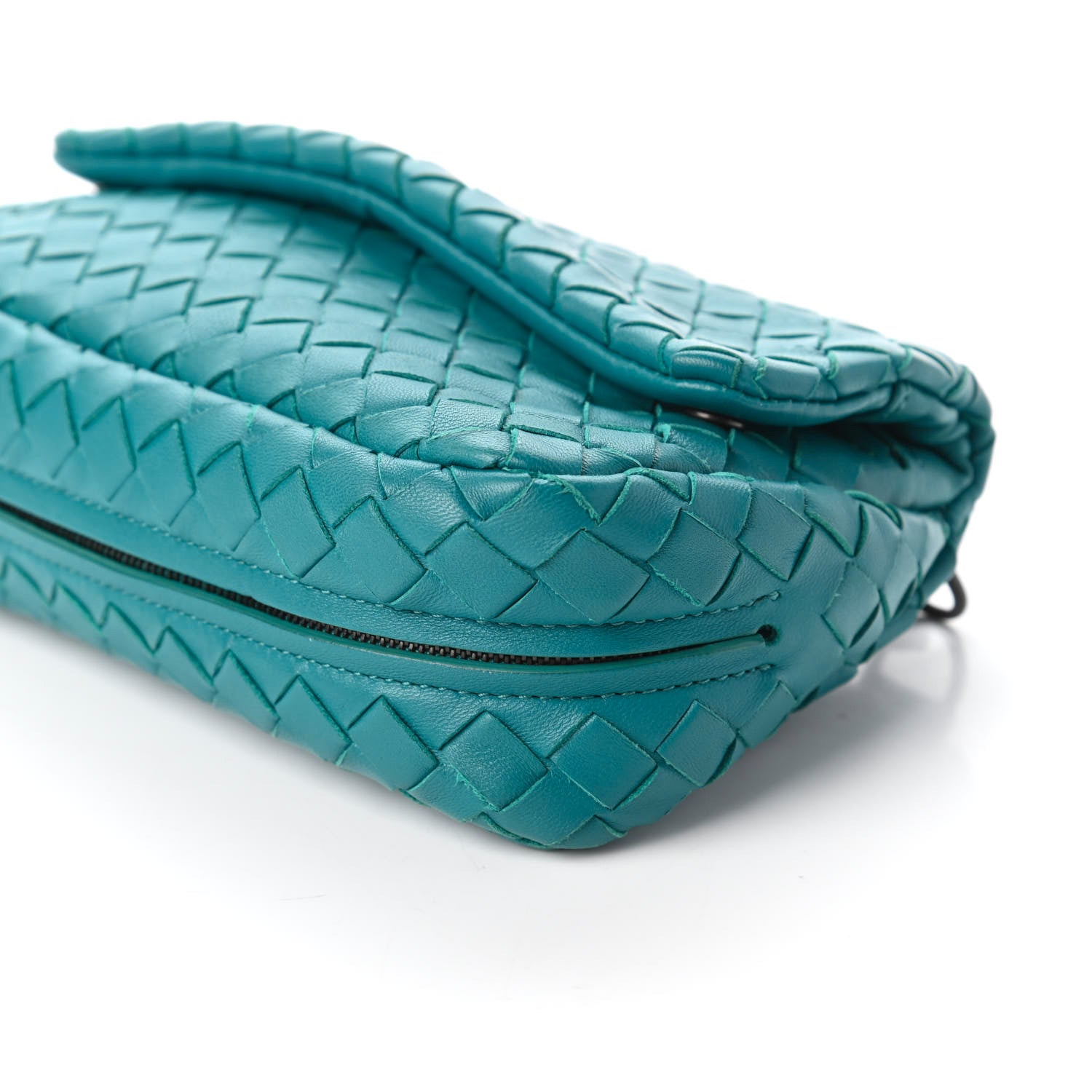 Bottega Veneta Nappa Intrecciato Mini Chain Messenger Aqua 7 of 10