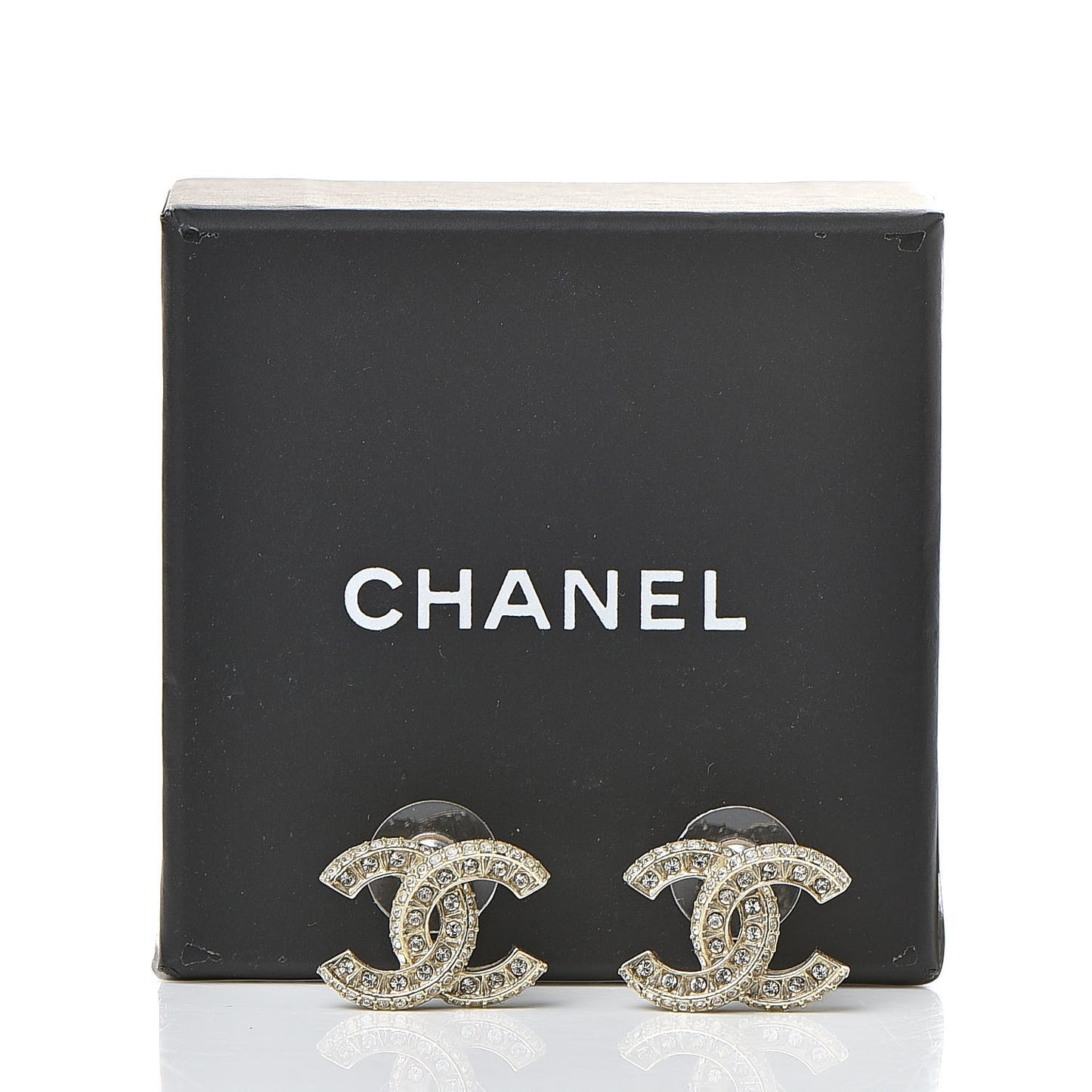 Crystal Timeless CC Earrings Light Gold