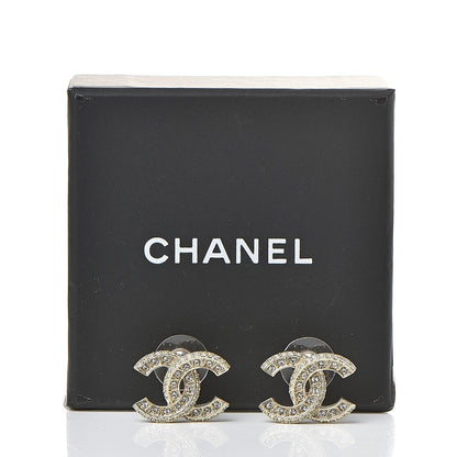 Chanel Crystal Timeless CC Earrings Light Gold 5 of 5